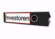 Liegender Aktenordner mit der Aufschrift "Investoren"