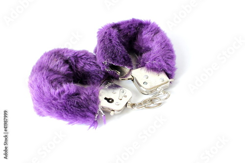 Photo: Purple Fuzzy Handcuffs Purple Fuzzy Handcuffs