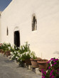 Flowers at Panagia Episcopi on Santorini Greece