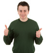 Gardener with a thumbs up sign