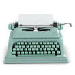 3d Typewriter with blank paper Front View
