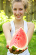 Eating watermelon