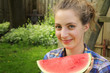Teen with watermelon