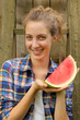 Teen and a watermelon