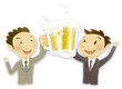 生ビール乾杯ビジネスマンアフターファイブ