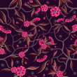 Decorative floral seamless pattern with red flowers. Decorative floral seamless pattern with red flowers.