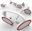 Spread the Word Speech Bubbles Connected by Arrows