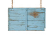 blue wooden sign