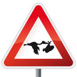 Schild Storch mit Baby auf Weiß Schild Storch mit Baby auf Weiß
