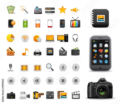 Vector: media & multimedia web icons collection media & multimedia web icons collection