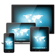 Mobile phone, tablet pc, notebook and tv isolated on white
