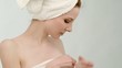 Video: Beautiful young woman wrapped in towel; Full HD Photo JPEG Beautiful young woman wrapped in towel; Full HD Photo JPEG