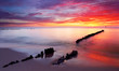 Photo: Baltic sea at beautiful sunrise in Poland beach. Baltic sea at beautiful sunrise in Poland beach.