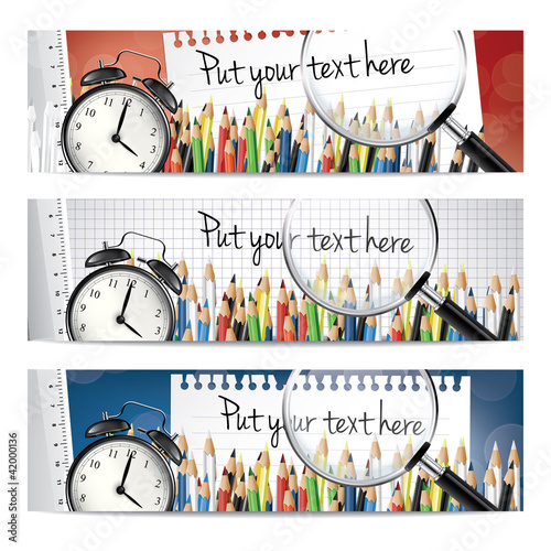 Vector: Back to school - vector banners Back to school - vector banners