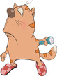 Cat and the flashlight. Cartoon