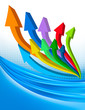 Abstract blue background with diagram. Vector.