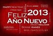 Feliz Año Nuevo 2013 internacional traducción nube de etiquetas