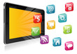 Tablet PC with a blank place for icon