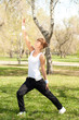 Photo: sport exercises in the park sport exercises in the park