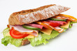 Baguette mit Salami und Schinken