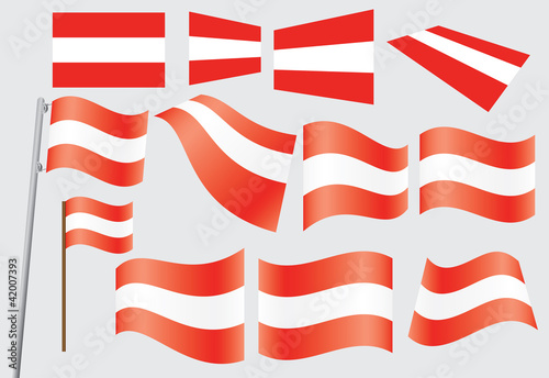 Vektor: set of flags of Austria vector illustration set of flags of Austria vector illustration