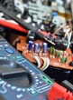 Technology background, digital multimeter close up