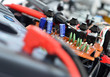 Technology background, electronic circuit close up