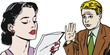 Ilustracion con una pareja de jovenes