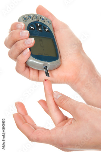 Photo: Diabetes measure a glucose blood level test Diabetes measure a glucose blood level test