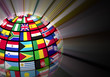 Illustration: Globe with world flags Globe with world flags