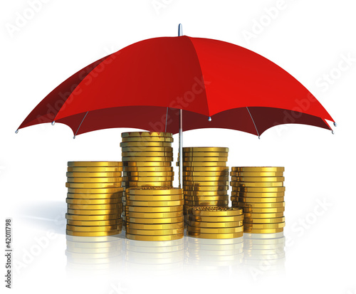 Illustration: Financial stability, business success and insurance concept Financial stability, business success and insurance concept