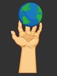 Vektor: Hand Grasping the World Hand Grasping the World
