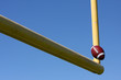 Football kicked through the Goal Posts