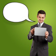 Business Man With Speech Bubble