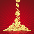 Falling gold coins
