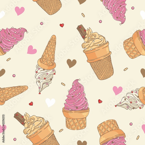 Vector: Ice cream seamless pattern Ice cream seamless pattern