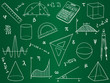 Mathematics - school supplies, geometric shapes and expressions