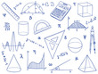 Vektor: Mathematics - school supplies, geometric shapes and expressions Mathematics - school supplies, geometric shapes and expressions