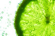 lime slice in water