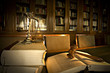Decorative Scales of Justice in the library