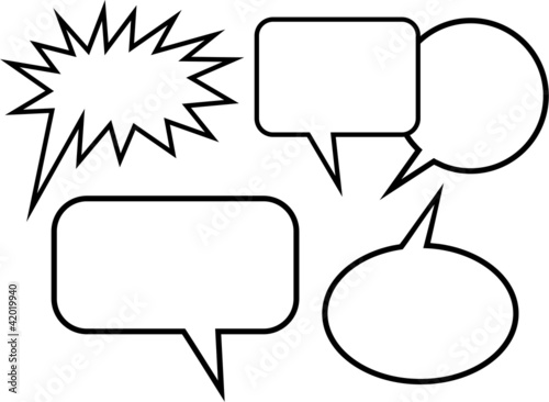 Illustration: Simple Cartoon Blank Word Balloons Simple Cartoon Blank Word Balloons