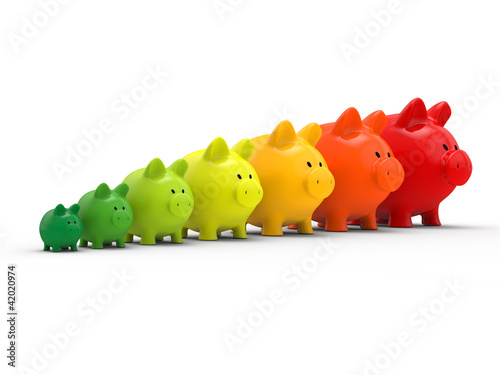 Illustration: Piggy bank energy concept 3d render Piggy bank energy concept 3d render