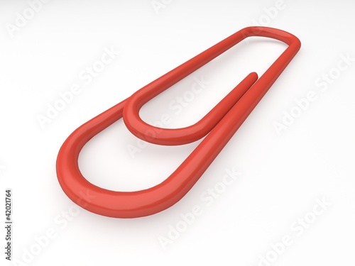 Illustration: close up render of a red paper clip close up render of a red paper clip