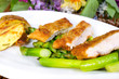 grüner Spargel Hänchenstreifen und Countrypotatos