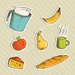 Vektor: Healthy cartoon food Healthy cartoon food