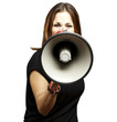 woman with megaphone