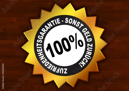 Illustration: 100% Zufriedenheitsgarantie 100% Zufriedenheitsgarantie
