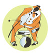 Afro-American jazz-man for design