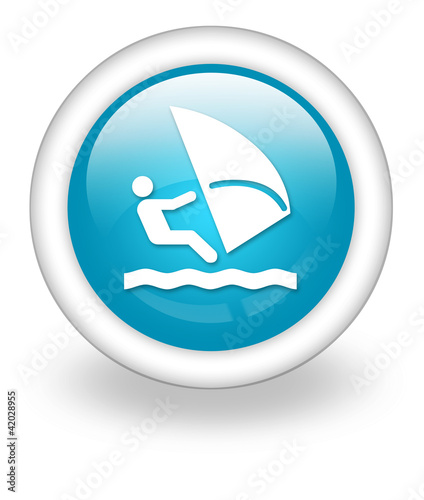 Illustration: Light Blue Icon "Wind Surfing" Light Blue Icon "Wind Surfing"