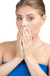 Young woman looking surprised